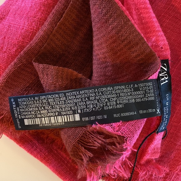 - Linen scarf pink - Picture 4 of 6